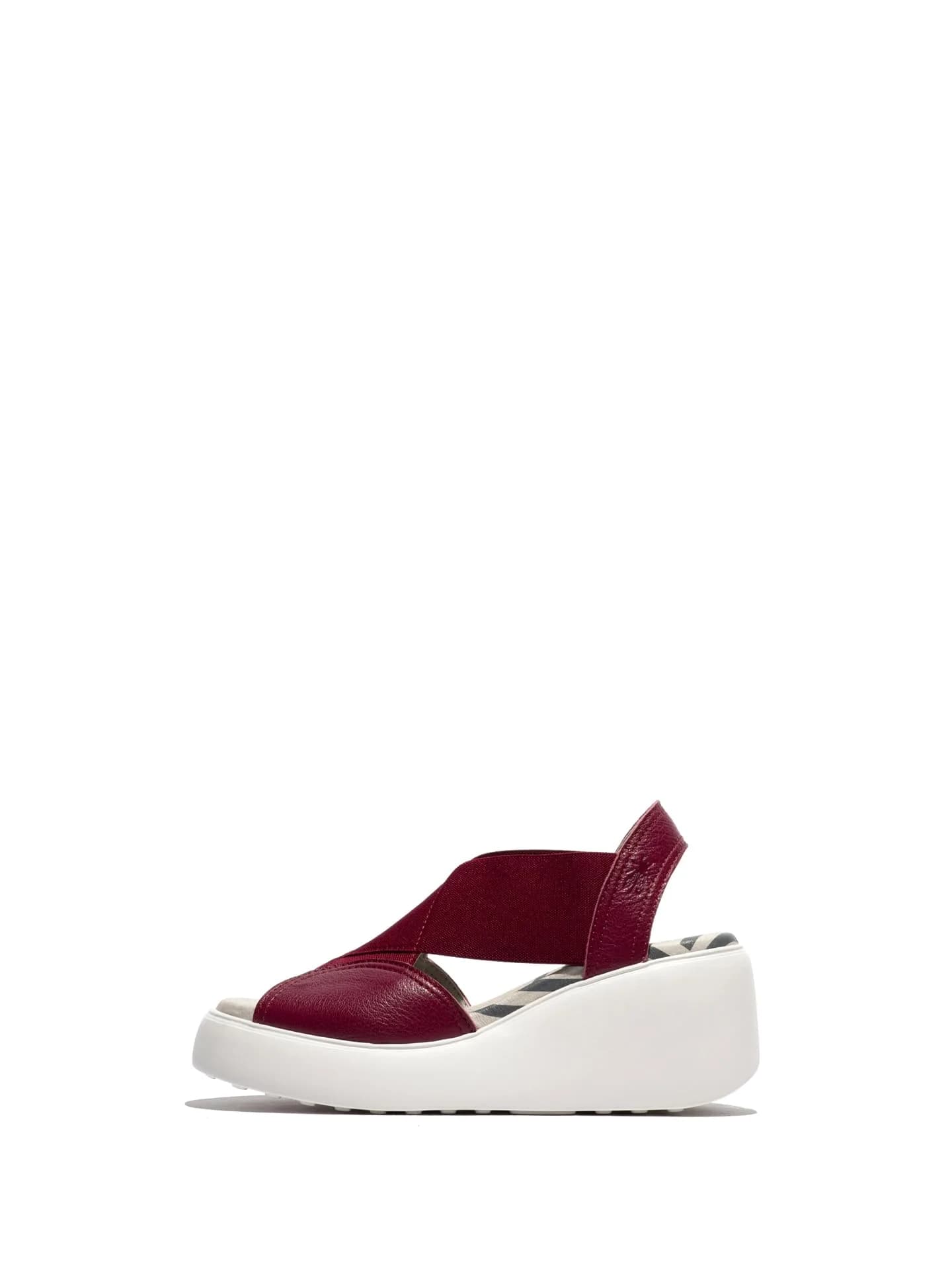 FLY London Women's Daif216fly Sandal, berry, 5.5 | Casual Comfort with Wedge Heel — Berry