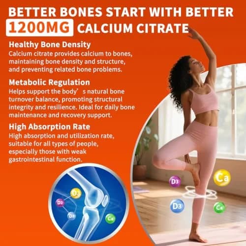 Hudetex Calcium Citrate 1200 mg & Vitamin D3 Gummies 60 Day Supply | Sugar-Free, Vegan, Orange Flavor thumbnail 3