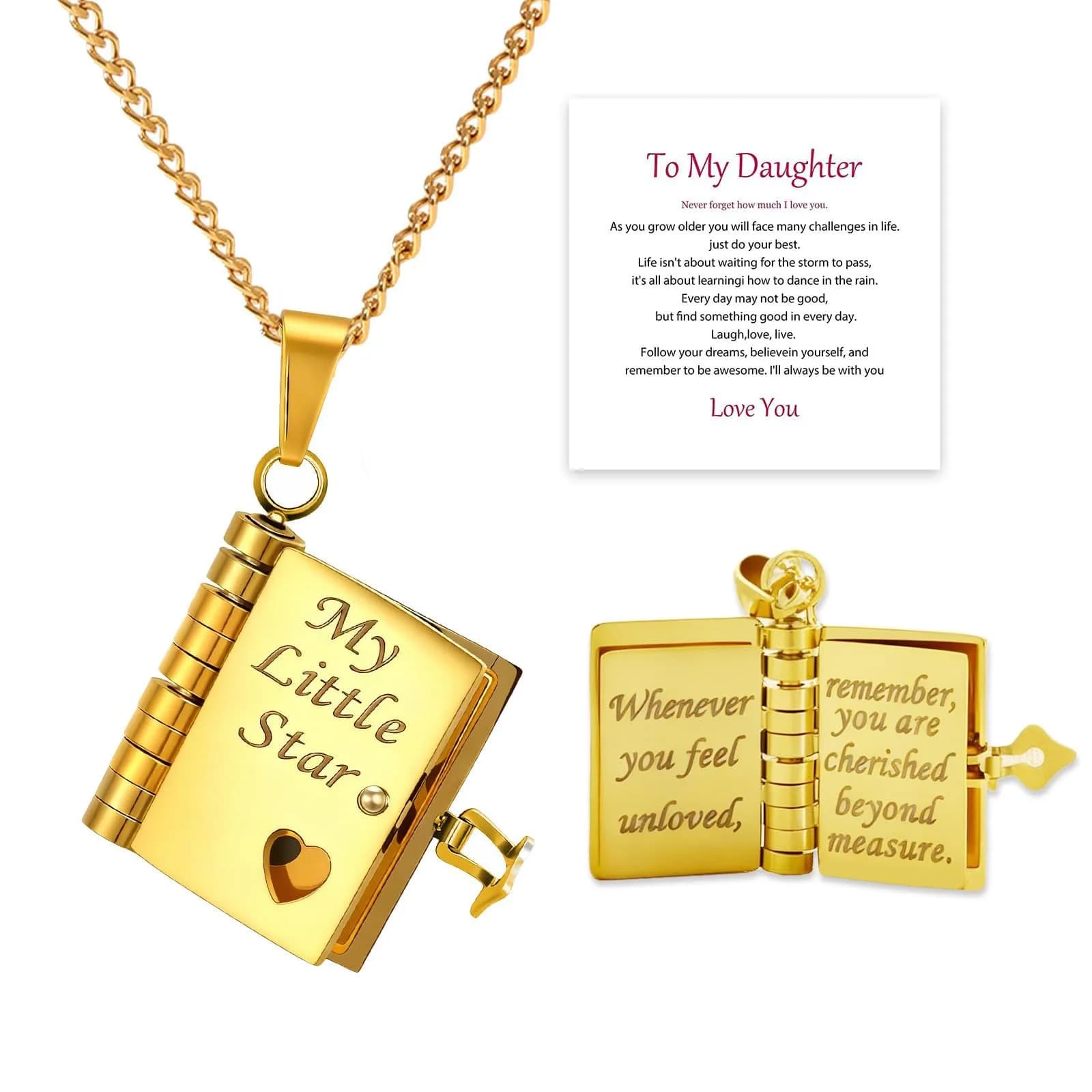 Roe Dolph My Little Star Book Necklace Gift for Daughter & Granddaughter | Meaningful Jewelry for Mothers Day — A2