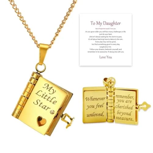 Roe Dolph My Little Star Book Necklace Gift for Daughter & Granddaughter | Meaningful Jewelry for Mothers Day thumbnail 1