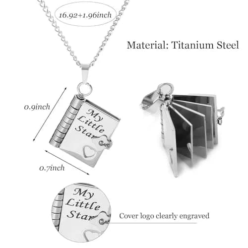 Roe Dolph My Little Star Book Necklace Gift for Daughter & Granddaughter | Meaningful Keepsake for Mothers Day thumbnail 6