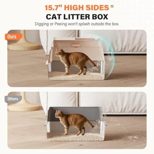 PEDIBAT XL Stainless Steel Litter Box with Lid, Enclosed Metal Cat Pan | Extra Large, High-Sided, Odor-Free thumbnail 3
