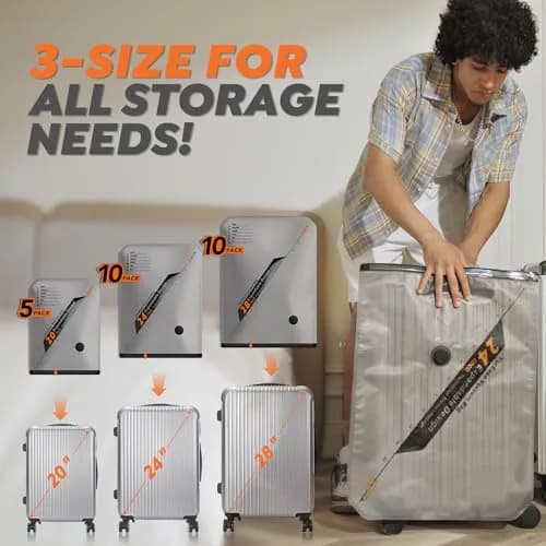 Vacbird Rechargeable Wireless Pump Travel Storage Bags Set - 25 Pack Space Saver Bags for Travel & Home thumbnail 5