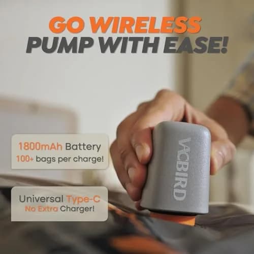 Vacbird Rechargeable Wireless Pump Travel Storage Bags Set - 25 Pack Space Saver Bags for Travel & Home thumbnail 2