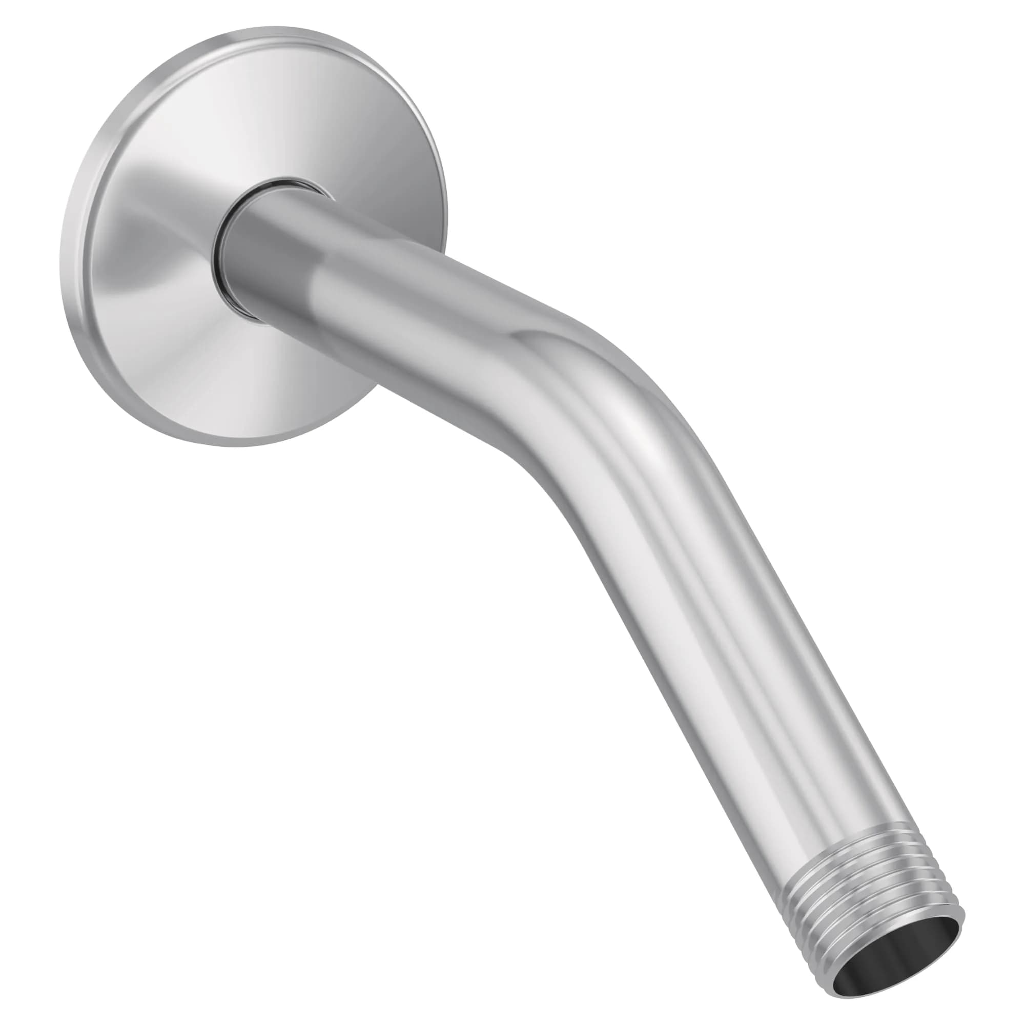 Moen 8-inch Curved Shower Arm with Flange, Chrome Finish | Brass Construction, 1/2" IPS Connections - main product image
