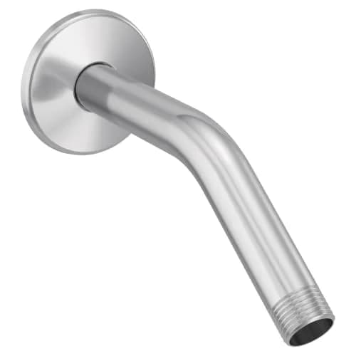 Moen 8-inch Curved Shower Arm with Flange, Chrome Finish | Brass Construction, 1/2" IPS Connections thumbnail 1