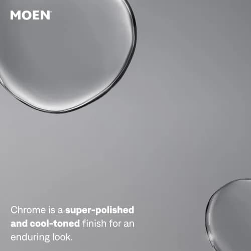 Moen 8-inch Curved Shower Arm with Flange, Chrome Finish | Brass Construction, 1/2" IPS Connections thumbnail 2