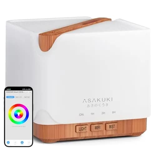 ASAKUKI Smart WiFi Essential Oil Diffuser Humidifier 700ml (25.4 fl oz) | App & Voice Control thumbnail 1