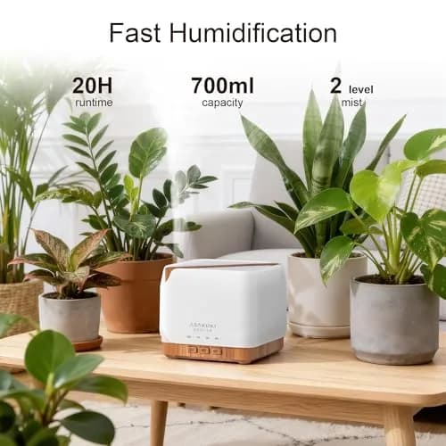 ASAKUKI Smart WiFi Essential Oil Diffuser Humidifier 700ml (25.4 fl oz) | App & Voice Control thumbnail 7