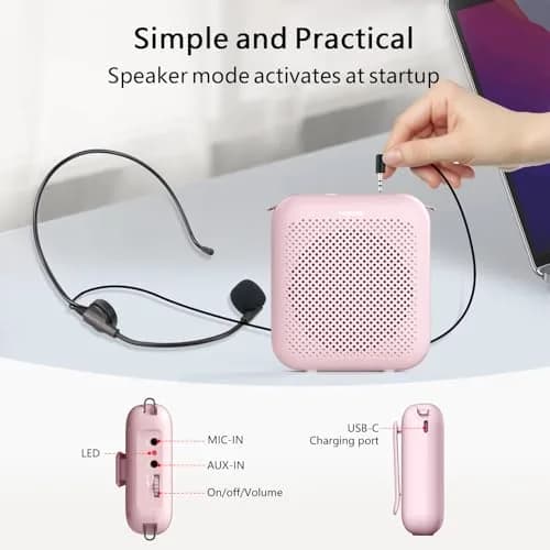 Norwii Portable Voice Amplifier with Wired Microphone Headset & 4000mAh Battery | 10W Loud Clear Sound thumbnail 7