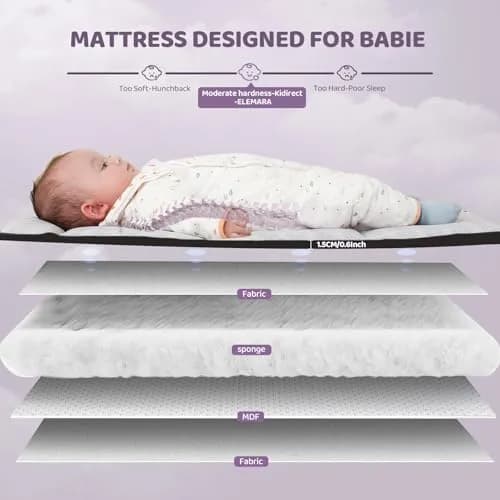 ELEMARA 3 in 1 Baby Bassinet Bedside with Diaper Changer | Foldable, Adjustable & Portable thumbnail 4