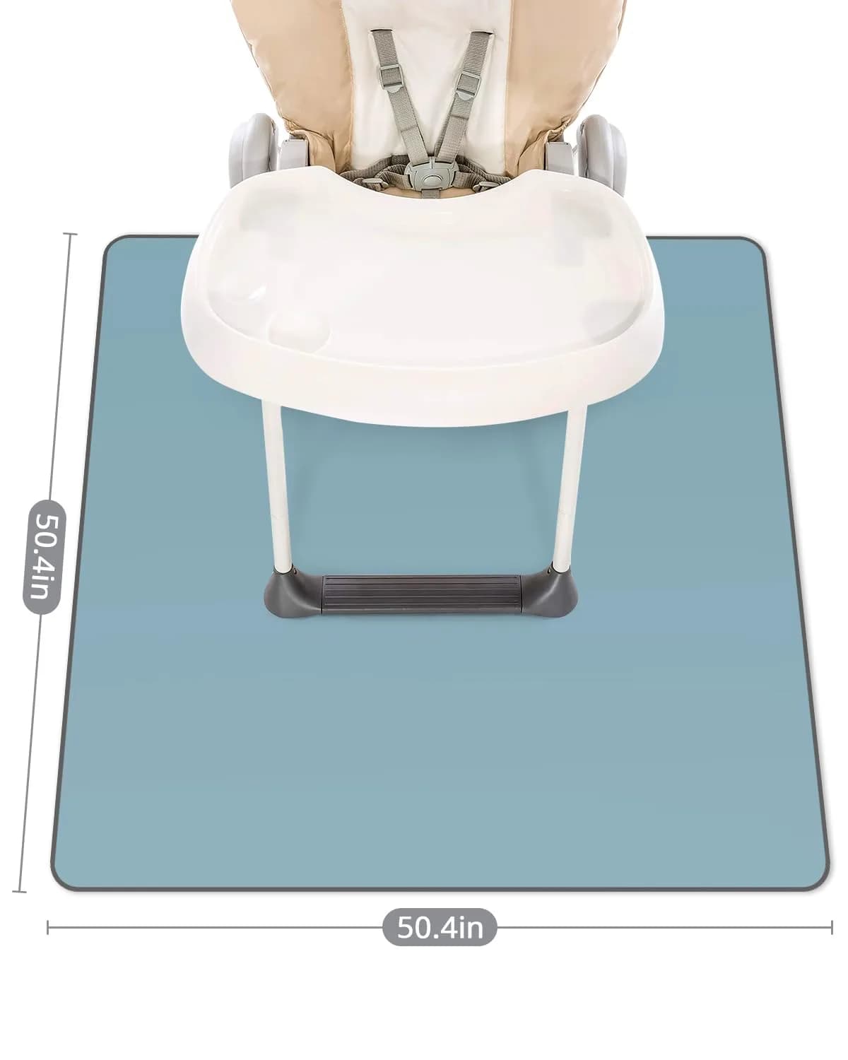 Blissful Diary Slate Blue Baby Splat Mat 128cm | Waterproof Floor Protector for High Chairs & Playtime - view 3