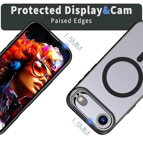 IDweel Magnetic for iPhone Air Case with Built-in Camera Stash Stand, Black | MagSafe Compatible Slim Shockproof Cover thumbnail 9