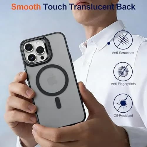 IDweel Magnetic for iPhone Air Case with Built-in Camera Stash Stand, Black | MagSafe Compatible Slim Shockproof Cover thumbnail 3