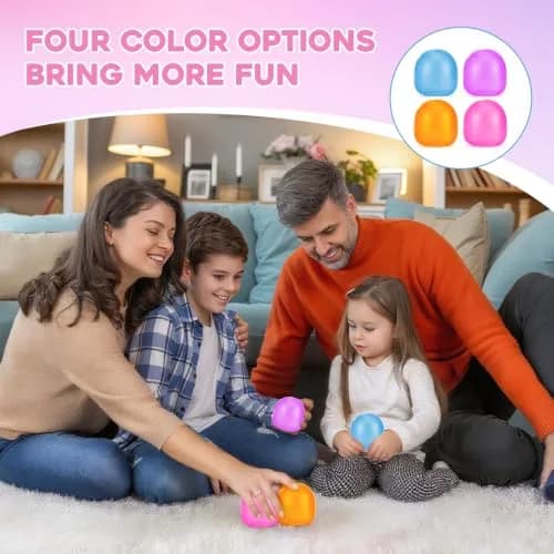 AuraGlaze Gumdrop Squishy Stress Ball Orange 135g (4.75 oz) | Non-Toxic Silicone for Kids & Adults thumbnail 4