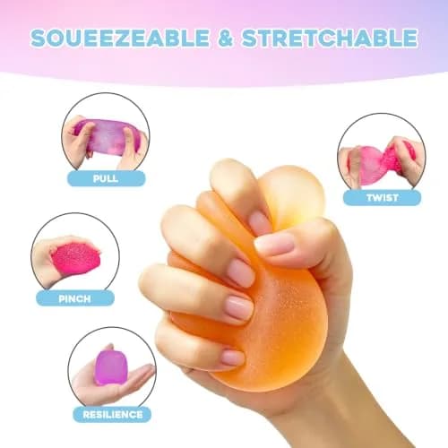 AuraGlaze Gumdrop Squishy Stress Ball Orange 135g (4.75 oz) | Non-Toxic Silicone for Kids & Adults thumbnail 6