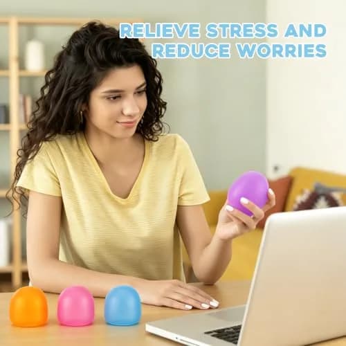 AuraGlaze Gumdrop Squishy Stress Ball Orange 135g (4.75 oz) | Non-Toxic Silicone for Kids & Adults thumbnail 7