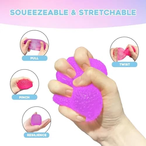 AuraGlaze Purple Gumdrop Squishy Stress Ball 5.5cm (2.2in) | Non-Toxic Sensory Toy for Kids & Adults thumbnail 6