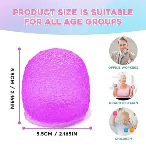 AuraGlaze Purple Gumdrop Squishy Stress Ball 5.5cm (2.2in) | Non-Toxic Sensory Toy for Kids & Adults thumbnail 2