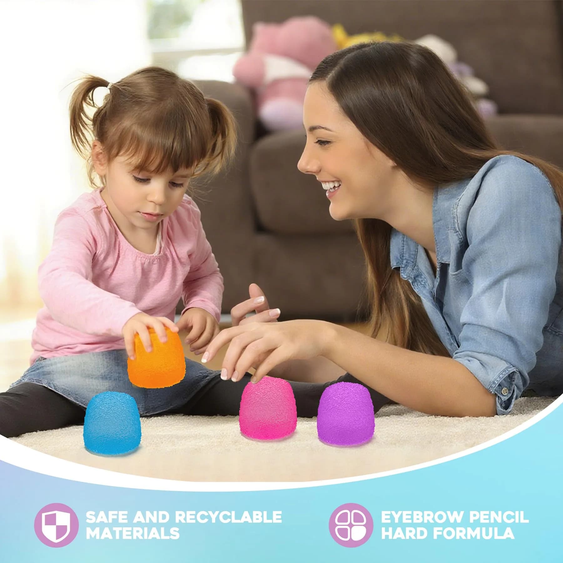 AuraGlaze Gumdrop Stress Ball Toy - Vibrant Purple, 5.5 cm (2.2 in) for Kids & Adults | Non-Toxic Silicone Fidget - view 3