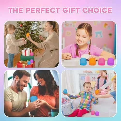 AuraGlaze Gumdrop Squishy Stress Ball Blue 5.5cm (2.2in) | Non-Toxic Silicone for Kids & Adults thumbnail 5