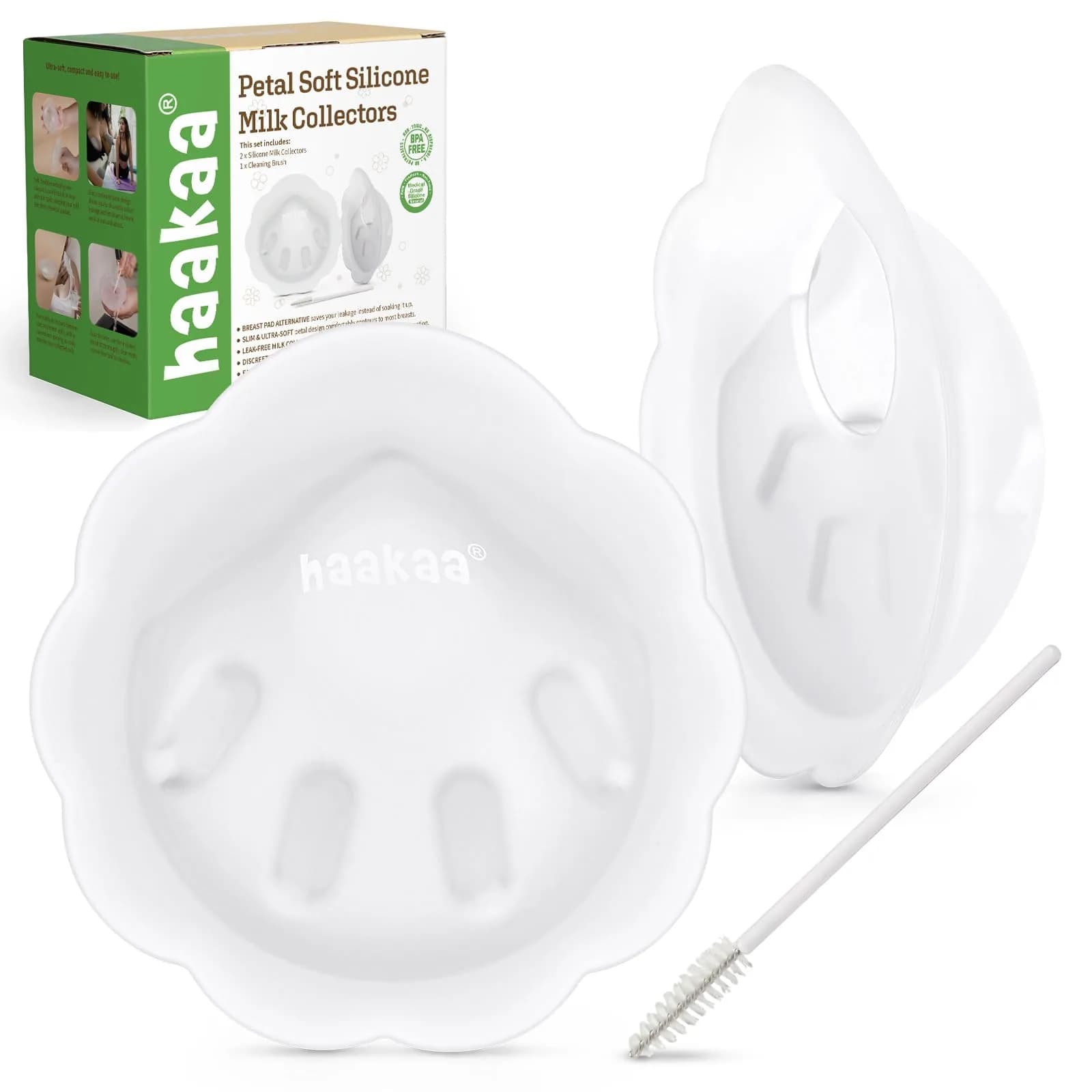 haakaa Petal Soft Silicone Milk Collector (2PCS) | BPA-Free, Leak-Free, Discreet Fit - main product image