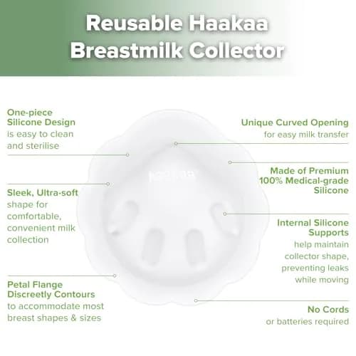 haakaa Petal Soft Silicone Milk Collector (2PCS) | BPA-Free, Leak-Free, Discreet Fit thumbnail 4