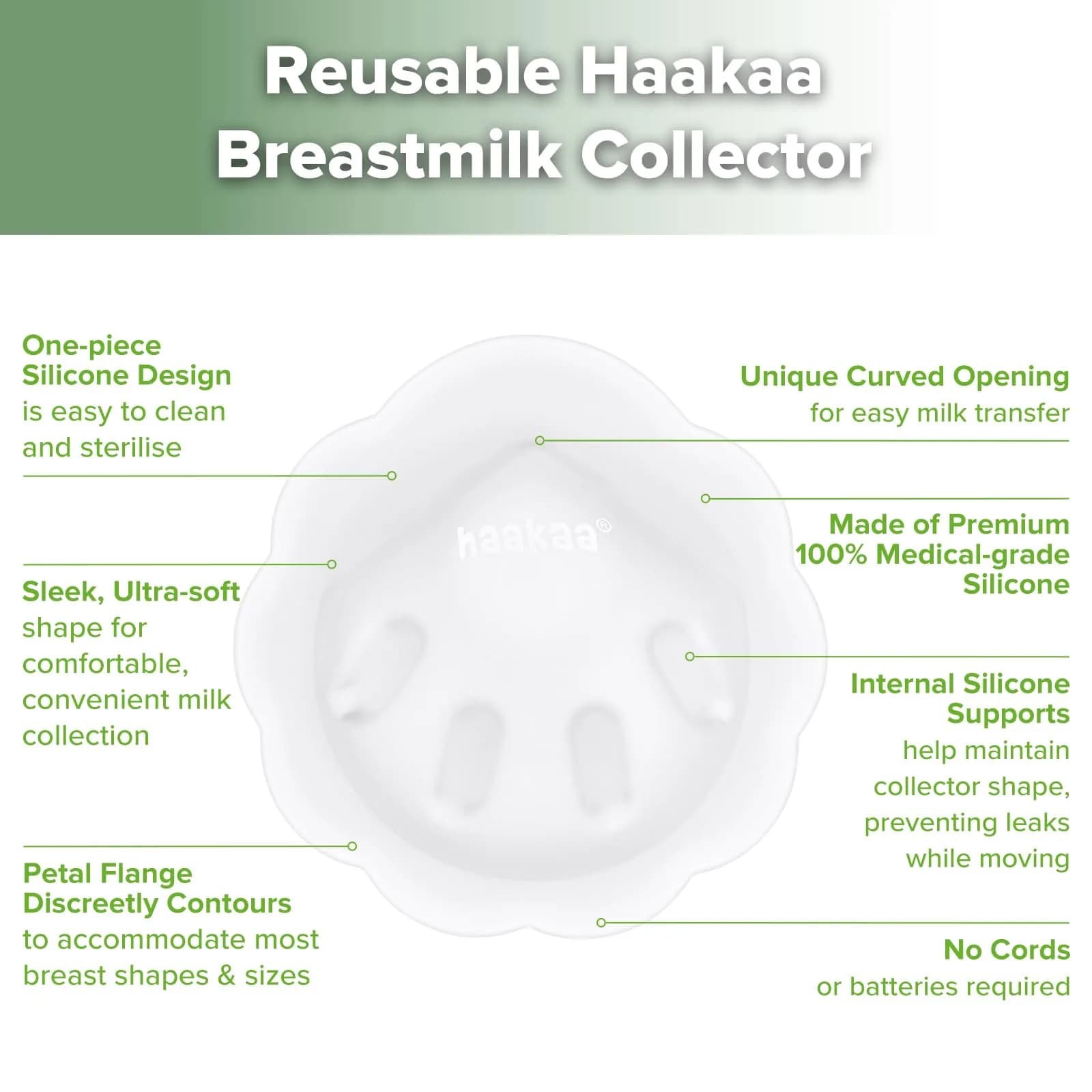 haakaa Petal Soft Silicone Milk Collector (2PCS) | BPA-Free, Leak-Free, Discreet Fit - view 4