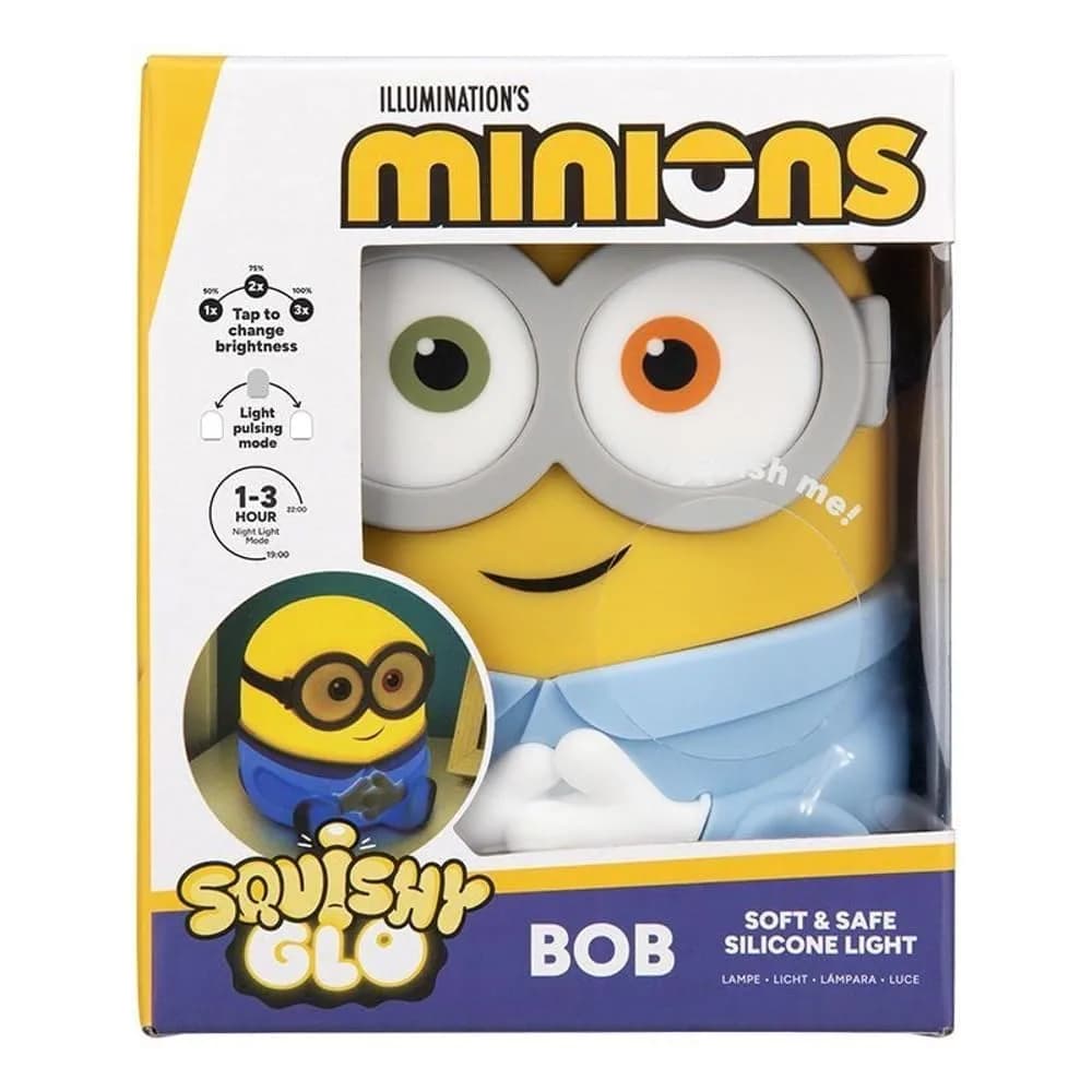 Paladone Minions Bob SquishyGlo Night Light 15cm | Rechargeable Silicone Kids & Adults — Multicolor