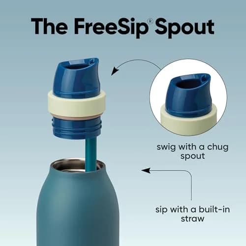 Owala FreeSip Twist Stainless Steel Water Bottle 24 oz Denim | Double-Walled Insulated, Leak-Proof, BPA-Free thumbnail 2