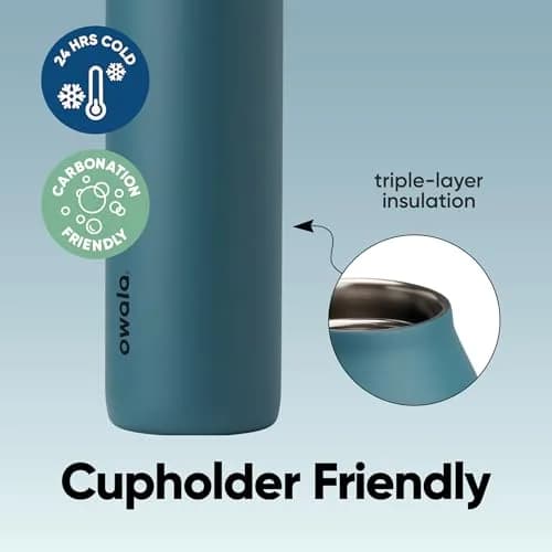 Owala FreeSip Twist Stainless Steel Water Bottle 24 oz Denim | Double-Walled Insulated, Leak-Proof, BPA-Free thumbnail 3