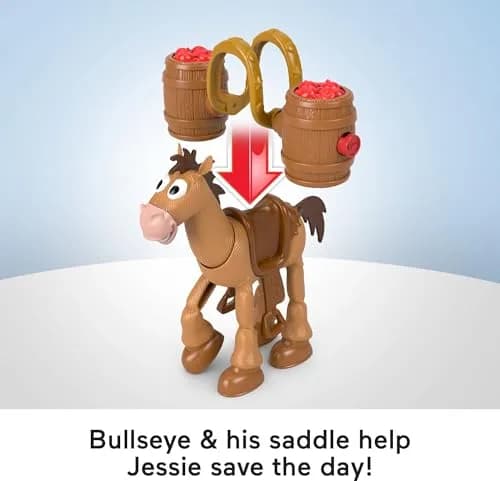 Fisher-Price Imaginext Toy Story Jessie & Bullseye Play Set 3-inch Action Figure, Bullseye Horse, Saddle & Lasso Projectiles | ASTM-Tested thumbnail 5