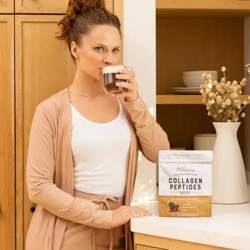 Live Conscious Collagen Peptides Powder Hazelnut 12.4oz (353g) | Type I & III Grass-Fed Bovine Protein for Skin, Hair, Nails & Joints thumbnail 6