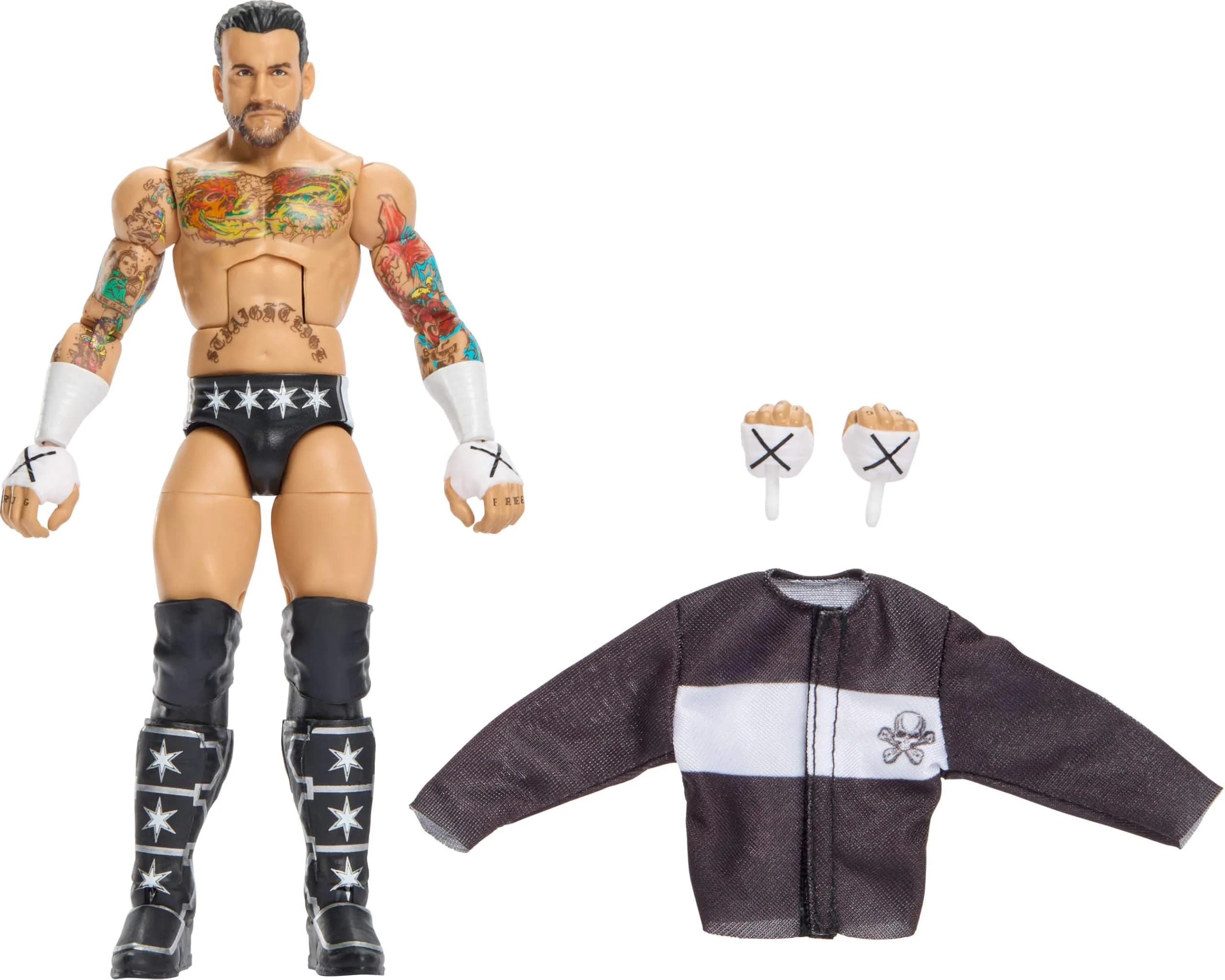 Mattel WWE Elite CM Punk Action Figure & Accessories | 6-inch Collectible with 25 Points Articulation — Multicolor