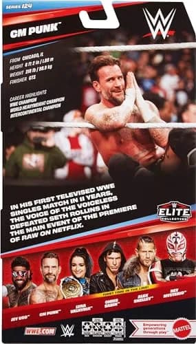 Mattel WWE Elite CM Punk Action Figure & Accessories | 6-inch Collectible with 25 Points Articulation thumbnail 6