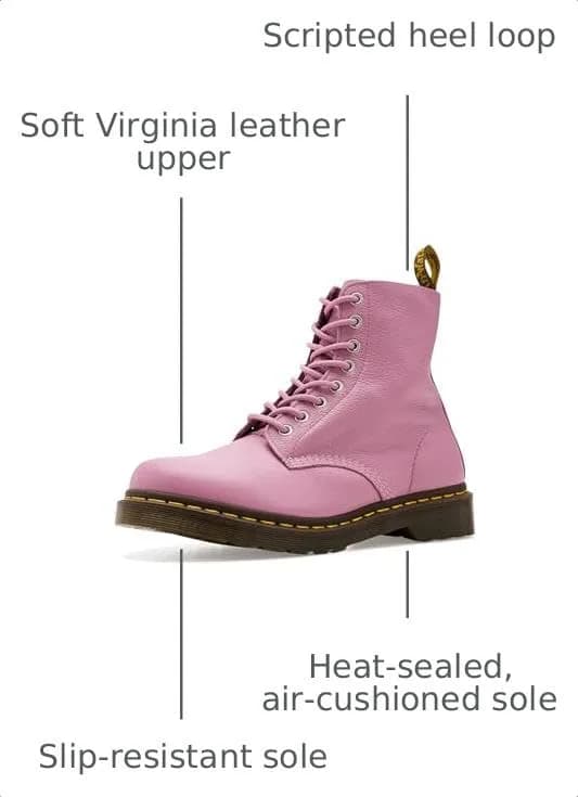 Dr. Martens 1460 Pascal Leather 8 Eye Boot, Dusty Rose Virginia | True to Size, Durable & Stylish thumbnail 4