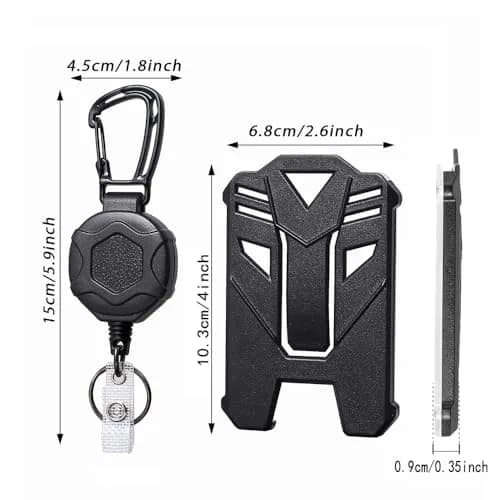 COOKOOKY Heavy Duty Retractable Badge Holder Clip with Carabiner & 2 Badge Reels | 32-inch Coated Metal Cable thumbnail 3