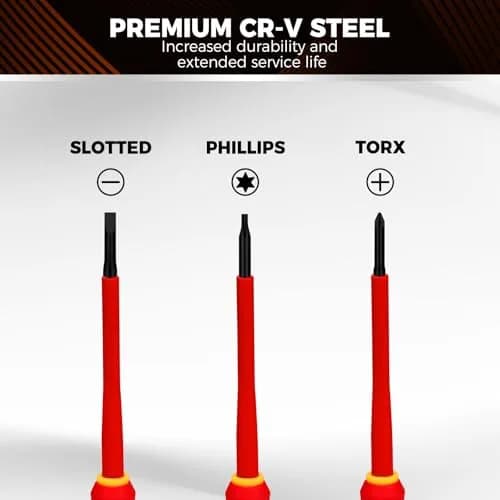 HORUSDY 12-Piece Precision Screwdriver Set | 1000V Insulated, Magnetic Tips & Rotatable Cap for Electronics & Electrical Work thumbnail 6