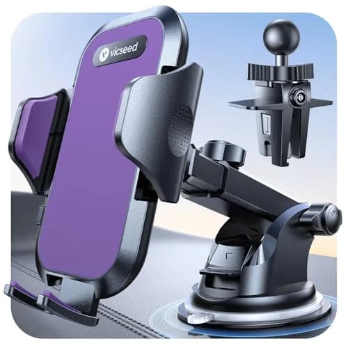 VICSEED Stable Car Phone Holder [Upgraded Strongest Suction, Won't Break] | Universal 4-7 inch Smartphone Compatibility thumbnail 1