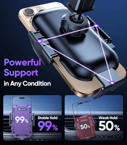 VICSEED Stable Car Phone Holder [Upgraded Strongest Suction, Won't Break] | Universal 4-7 inch Smartphone Compatibility thumbnail 4
