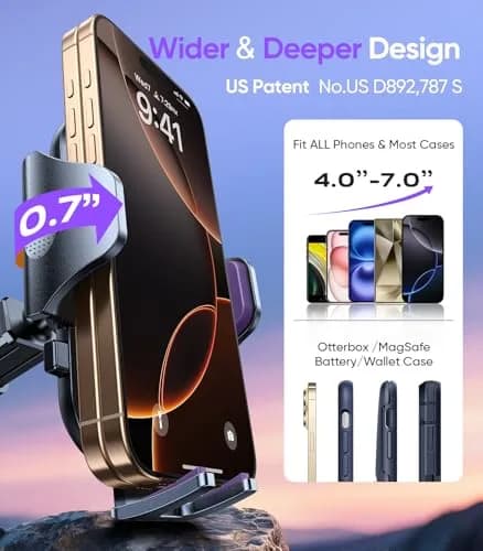 VICSEED Stable Car Phone Holder [Upgraded Strongest Suction, Won't Break] | Universal 4-7 inch Smartphone Compatibility thumbnail 5