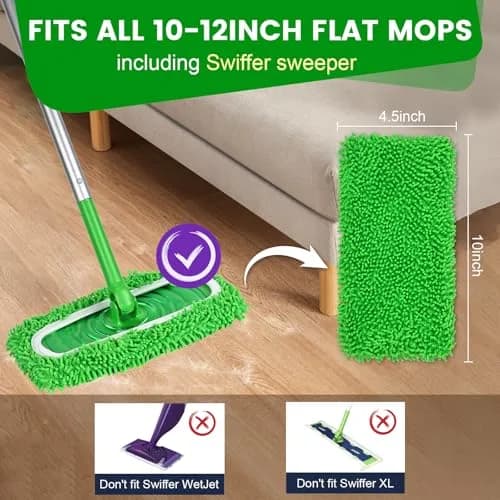ZMZPA Reusable Microfiber Mop Pads 15 Pack | Compatible with Sweeper Mop for Hardwood & Surface Cleaning thumbnail 2