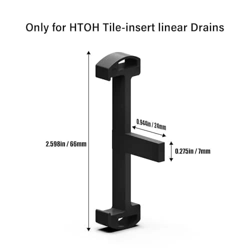 HTOH Black Plastic Clip for 2 Inch Linear Shower Drain | 6 Pcs thumbnail 2