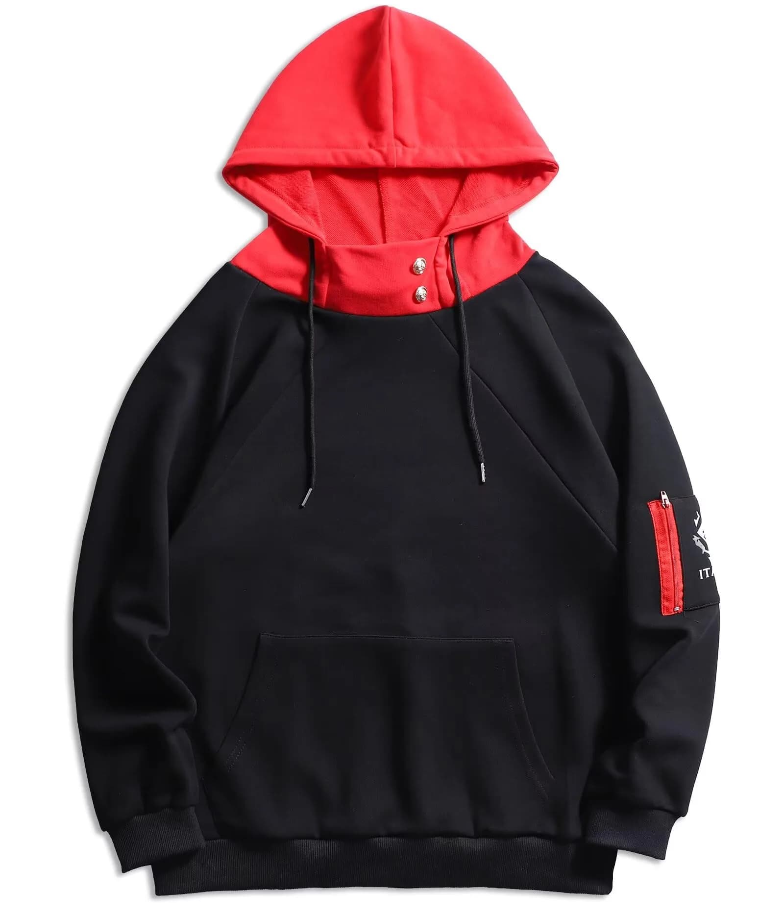 FUJUTANG Itadori Yuji Anime Hoodie JJK Cosplay Costume 3D Novelty Hooded Pullover Sweatshirt Sweater for Men Women — Black 01