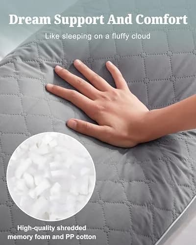 YZ HOME Long Body Pillow for Adults | Firm Support with Shredded Memory Foam (20x54 Inch, Grey) thumbnail 4