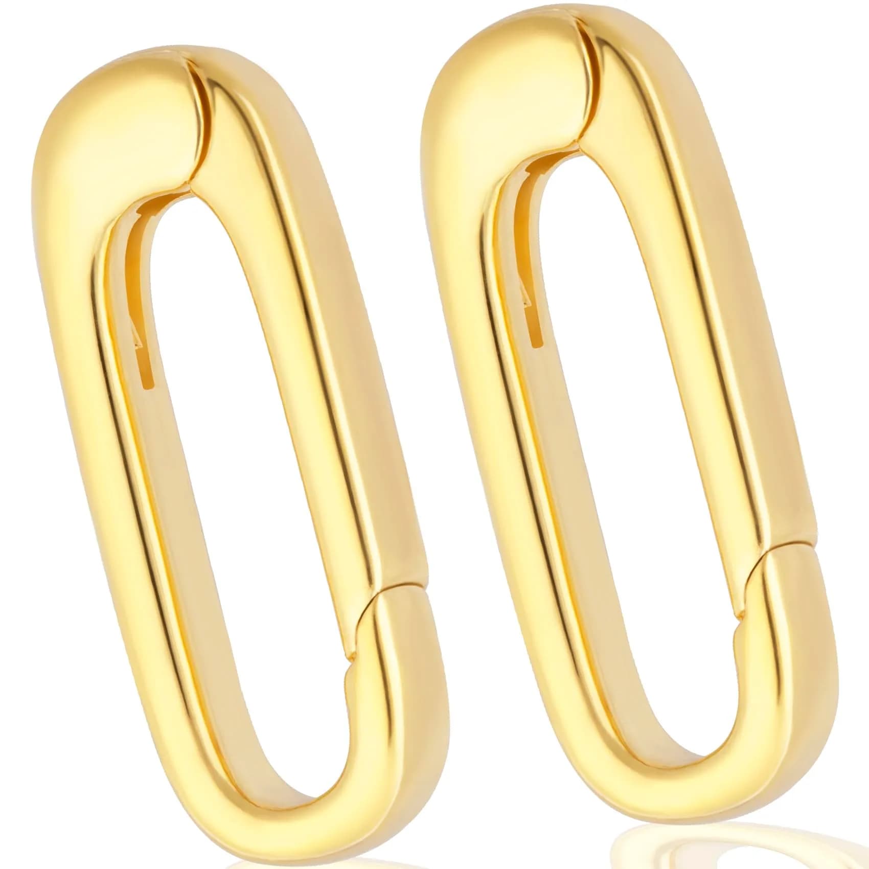 Alpinleux Gold Oval Necklace Pendant Clasp, 0.26"×0.71" | Jewelry Making Accessory - main product image
