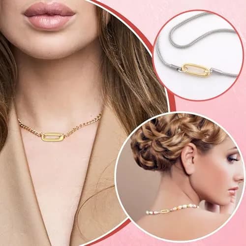 Alpinleux Gold Oval Necklace Pendant Clasp, 0.26"×0.71" | Jewelry Making Accessory thumbnail 6