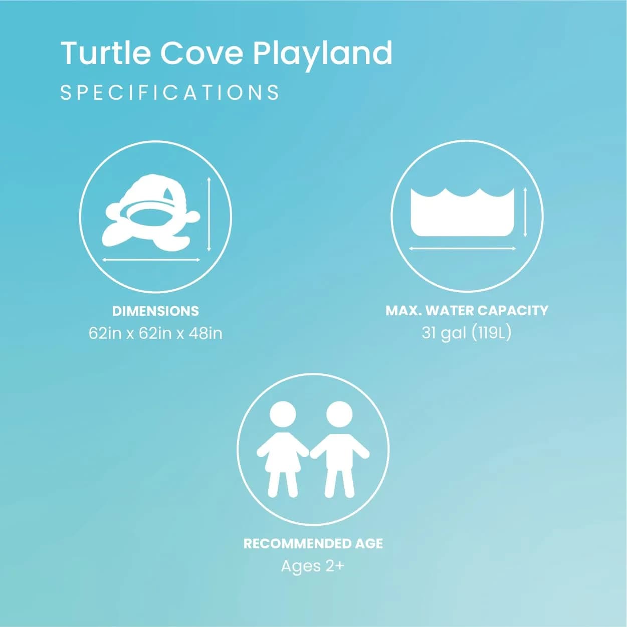 Intex Turtle Cove Playland Inflatable Paddling Pool or Ball Pit, 86" x 81" x 38" | Authentic USA Import - view 4
