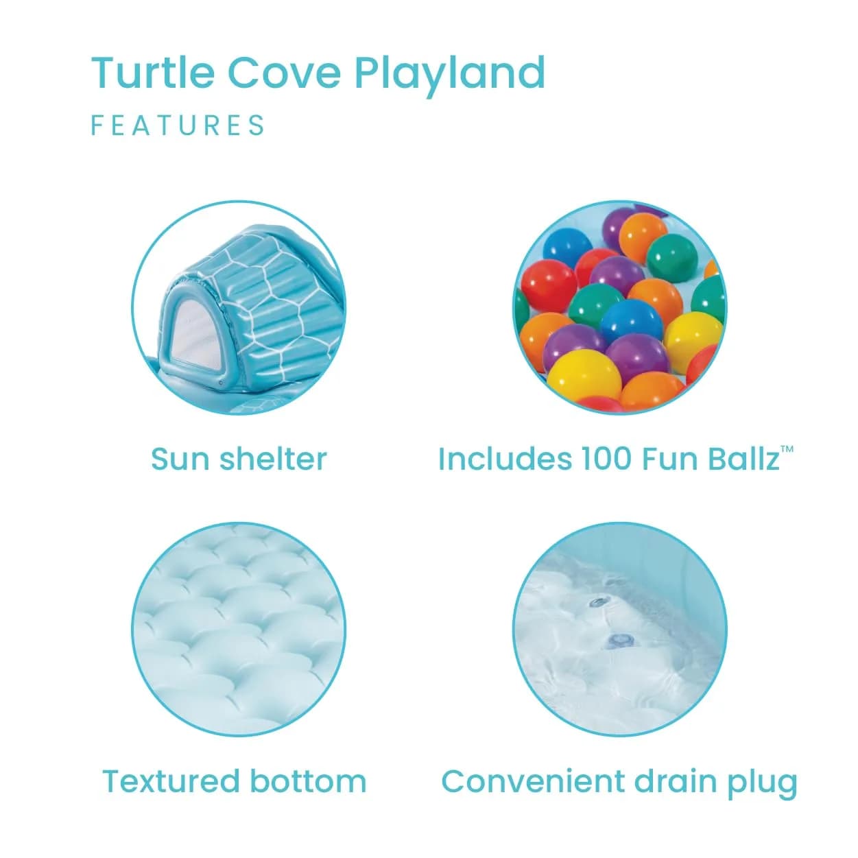 Intex Turtle Cove Playland Inflatable Paddling Pool or Ball Pit, 86" x 81" x 38" | Authentic USA Import - view 7
