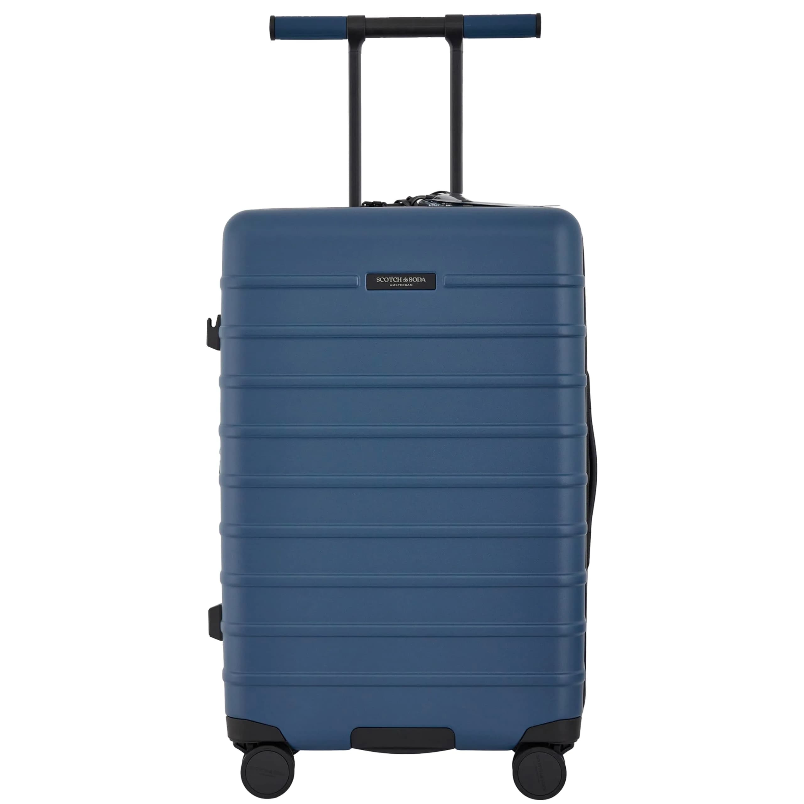 Scotch & Soda Tilburg Luggage Heritage Blue 26-Inch Suitcase | Durable Polycarbonate, 8 Spinner Wheels, TSA Lock, Expandable